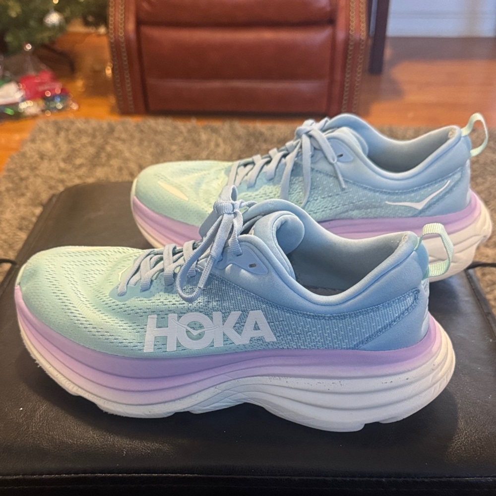 Hoka Women's Shoes in Light Blue and Lavender